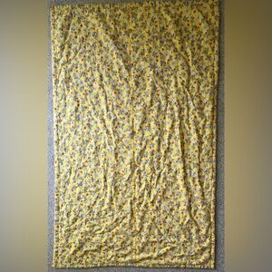 Handmade 36" W x 58" Yellow & Blue Strawberry & Floral Throw / Quilt